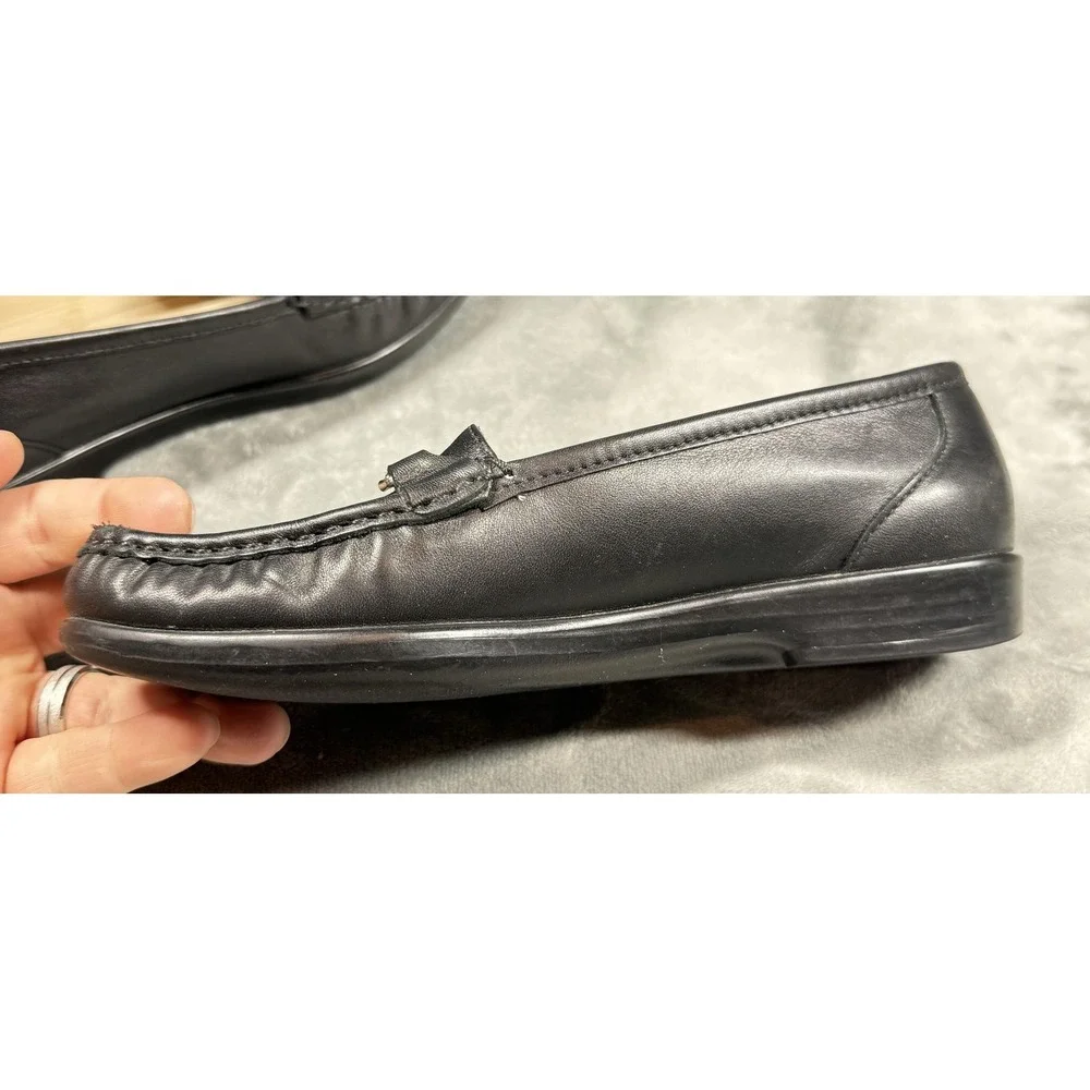 SAS Shoes Womens Size 7N Black‎ Leather Loafers Slip On Tripad Comfort Walking